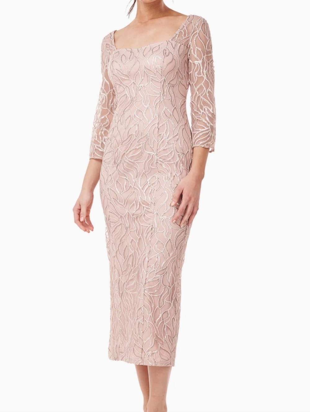 JS Collections Gwen Sweetheart Tea Length Dress